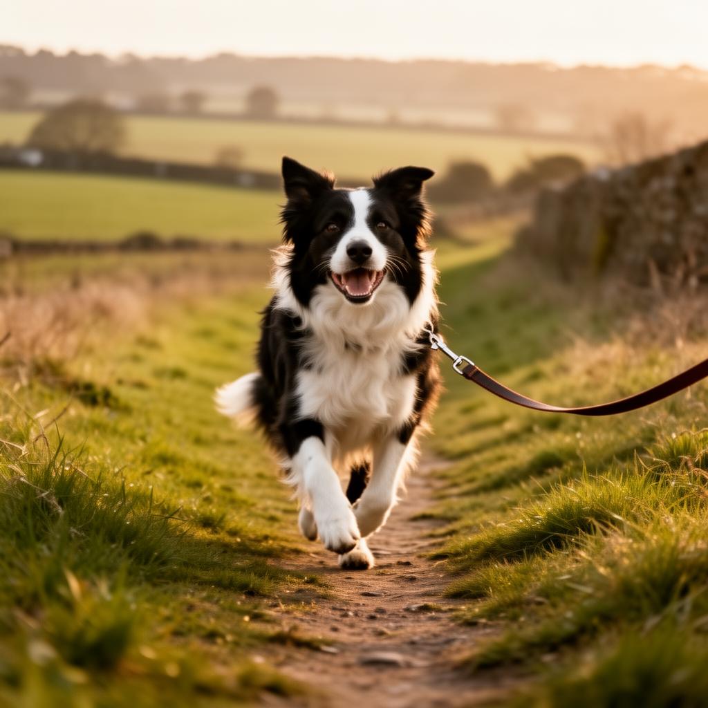A dog walker in a UK park during autumn